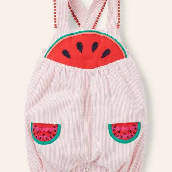 NWT Mini  Boden Fun Ticking Watermelons Romper - Picture 2 of 4